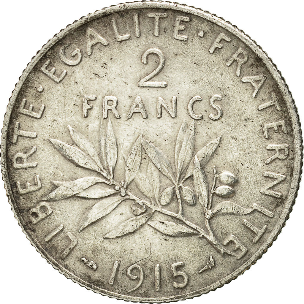 Münze, Frankreich, Semeuse, 2 Francs, 1915, Paris, VZ, Silber, KM:845.1