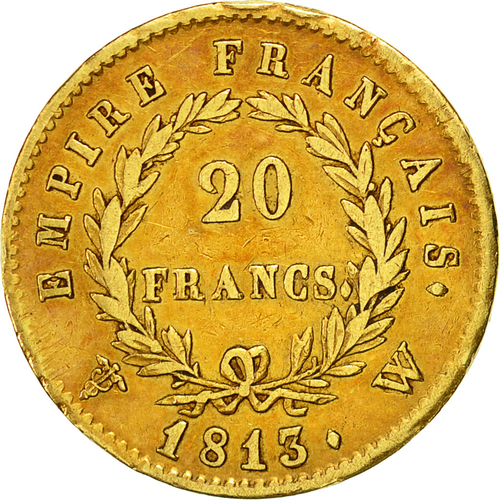 Munten, Frankrijk, Napoléon I, 20 Francs, 1813, Lille, ZF, Goud, KM:695.10