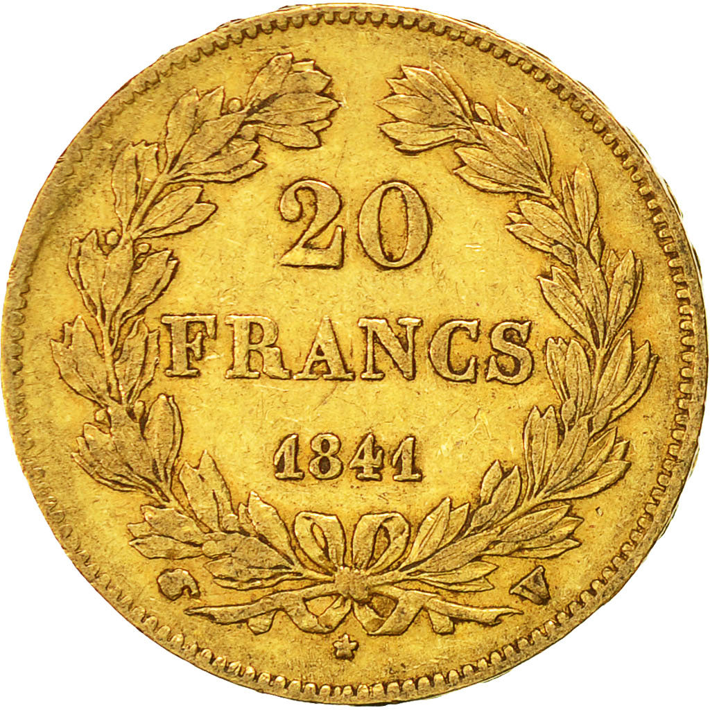 Moneda, Francia, Louis-Philippe, 20 Francs, 1841, Lille, MBC, Oro, KM:750.5