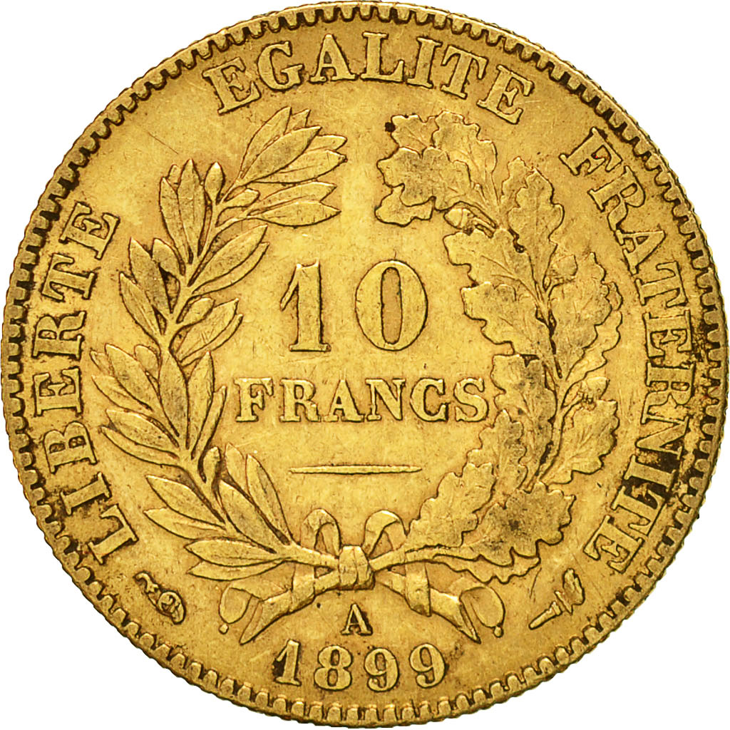 Coin, France, Cérès, 10 Francs, 1899, Paris, EF(40-45), Gold, KM:830