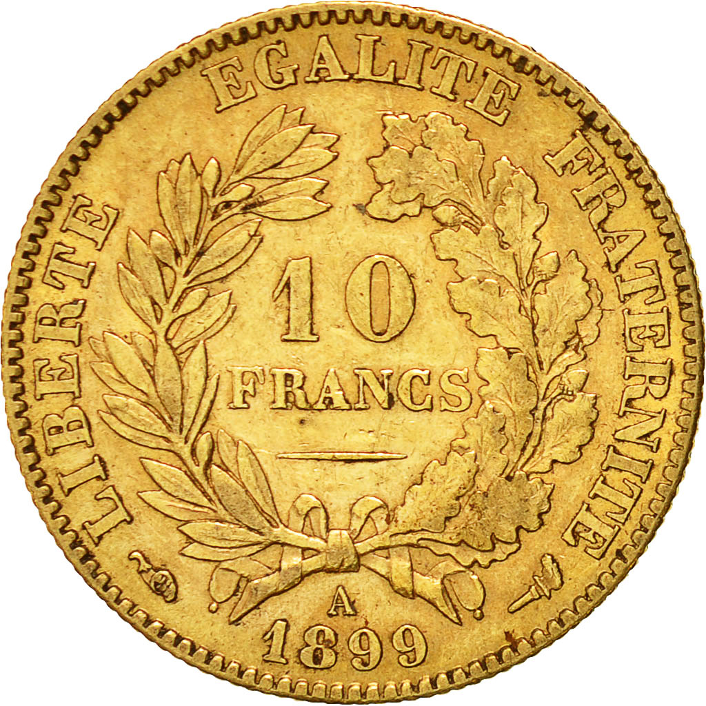 Coin, France, Cérès, 10 Francs, 1899, Paris, AU(50-53), Gold, KM:830