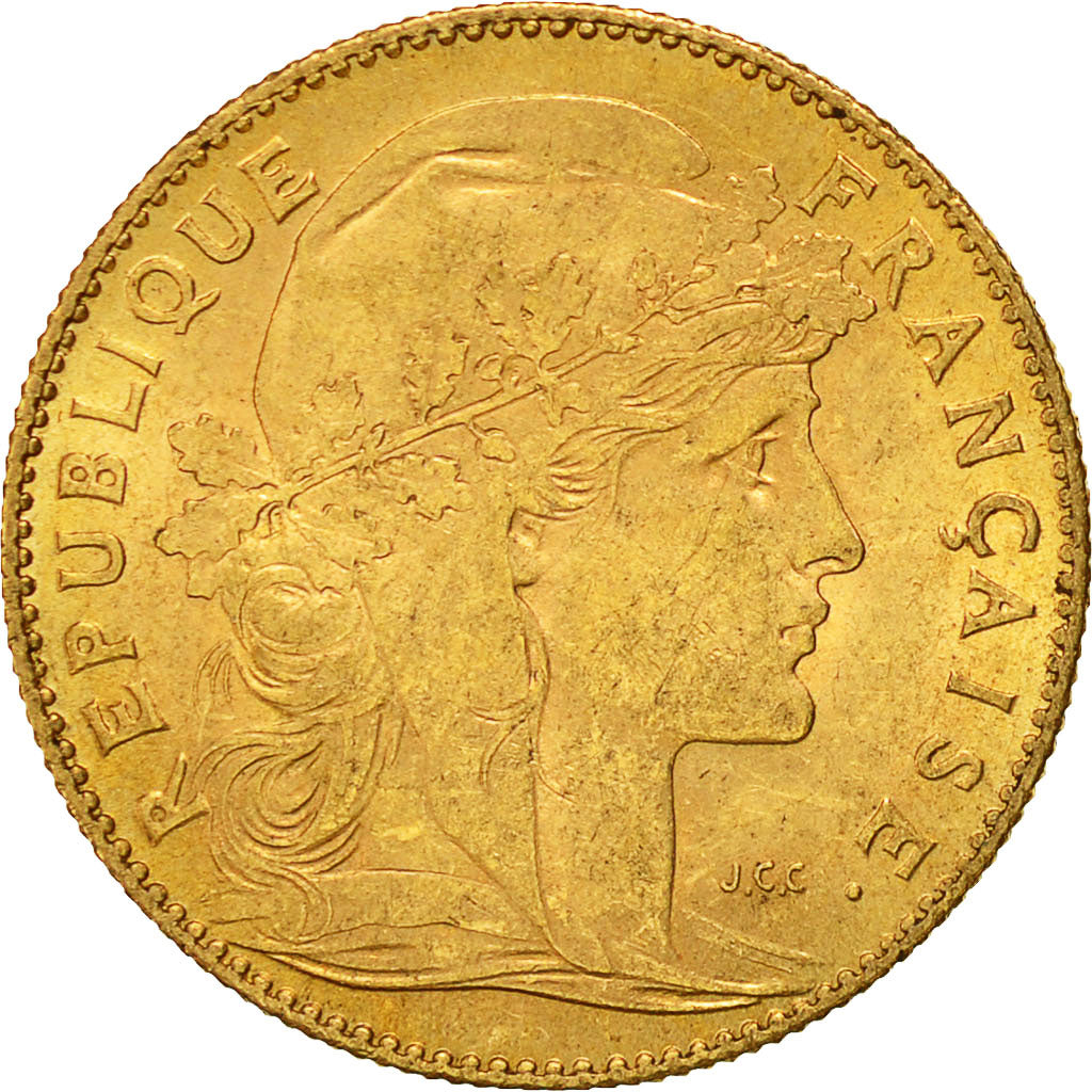 Coin, France, Marianne, 10 Francs, 1900, Paris, EF(40-45), Gold, KM:846