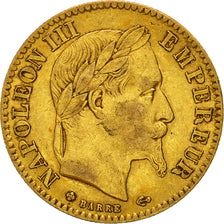 Coin, France, Napoleon III, 10 Francs, 1866, Strasbourg, EF(40-45), Gold