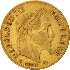 Moneda, Francia, Napoleon III, Napoléon III, 10 Francs, 1862, Paris, MBC, Oro