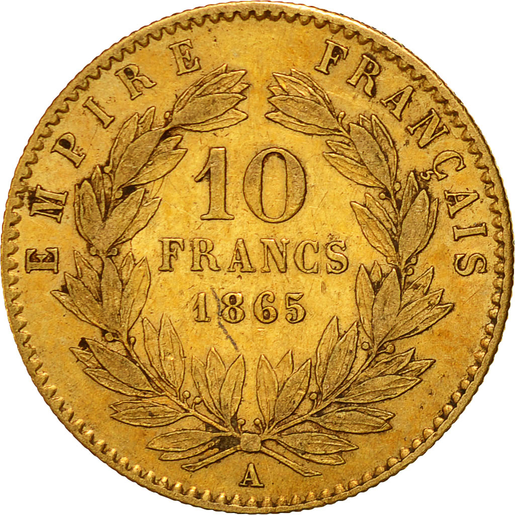 Munten, Frankrijk, Napoleon III, Napoléon III, 10 Francs, 1865, Paris, ZF