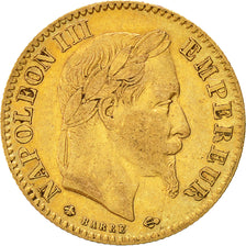 Moneda, Francia, Napoleon III, Napoléon III, 10 Francs, 1867, Paris, MBC, Oro