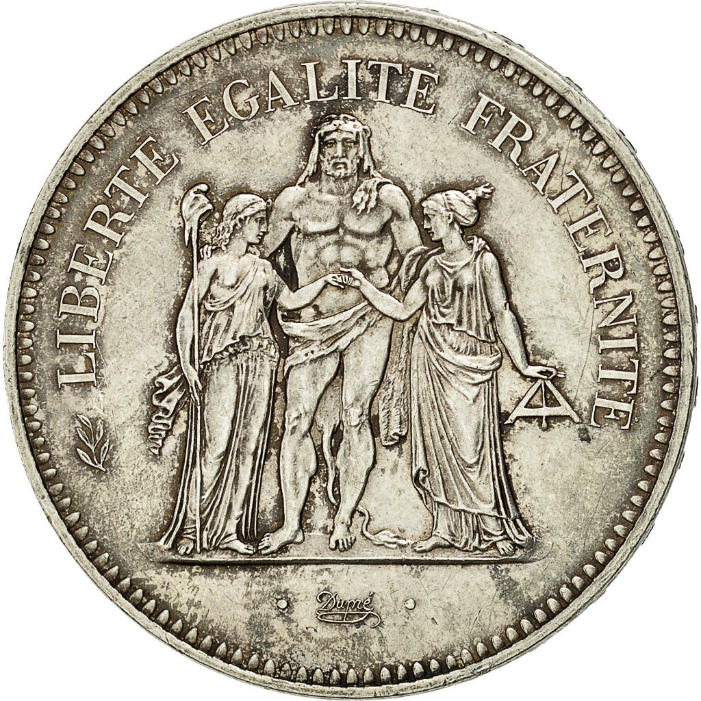 Coin, France, Hercule, 50 Francs, 1975, Paris, MS(63), Silver, KM:941.1
