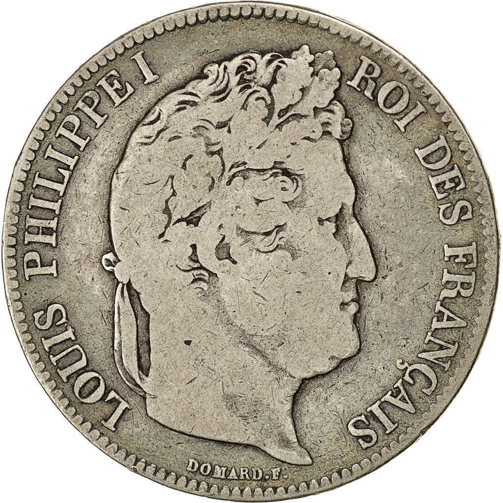 Coin, France, Louis-Philippe, 5 Francs, 1833, Nantes, VF(20-25), Silver