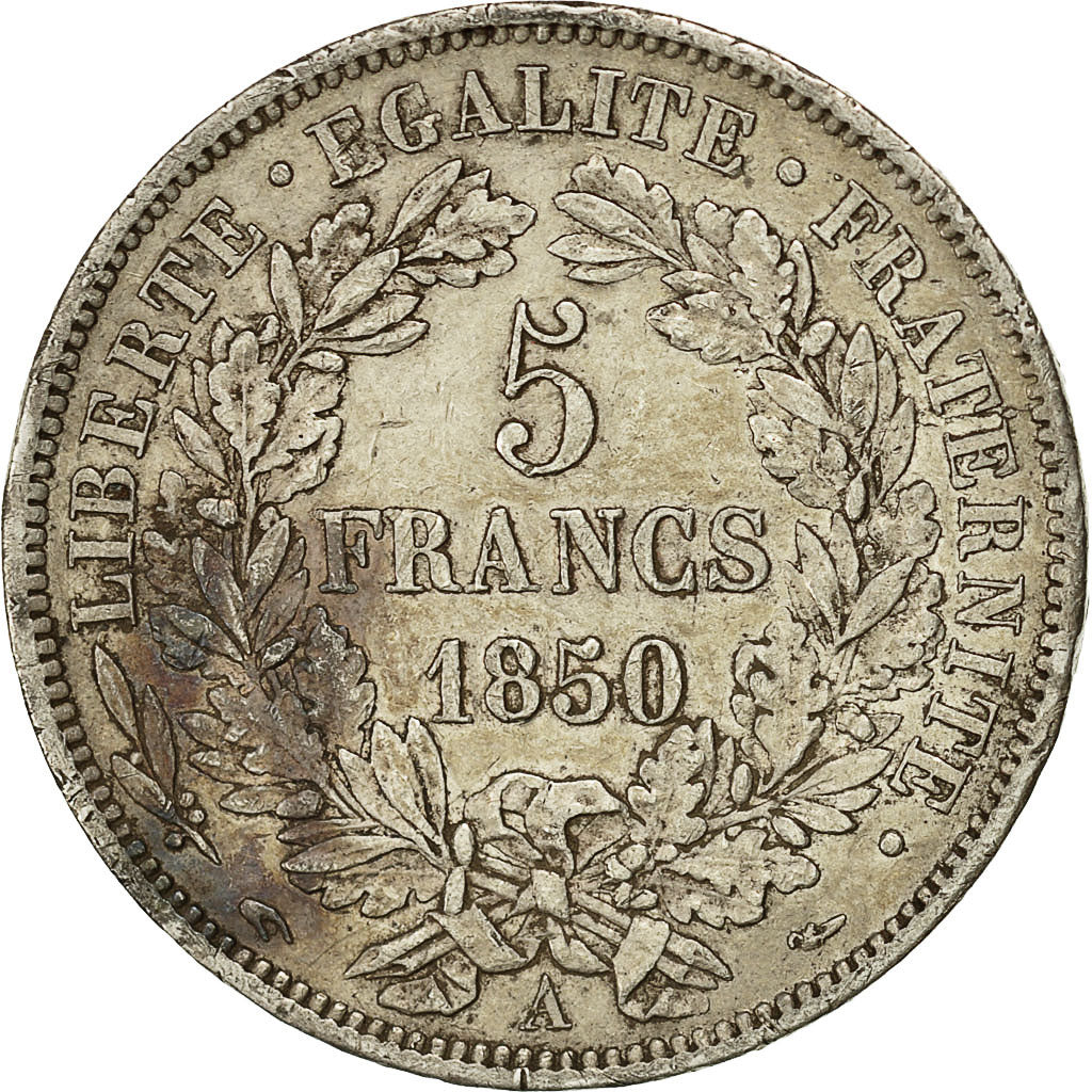 Coin, France, Cérès, 5 Francs, 1850, Paris, EF(40-45), Silver, KM:761.1