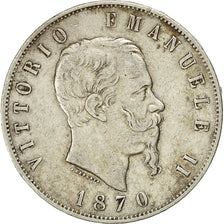 Monnaie, Italie, Vittorio Emanuele II, 5 Lire, 1870, Milan, TTB, Argent, KM:8.3