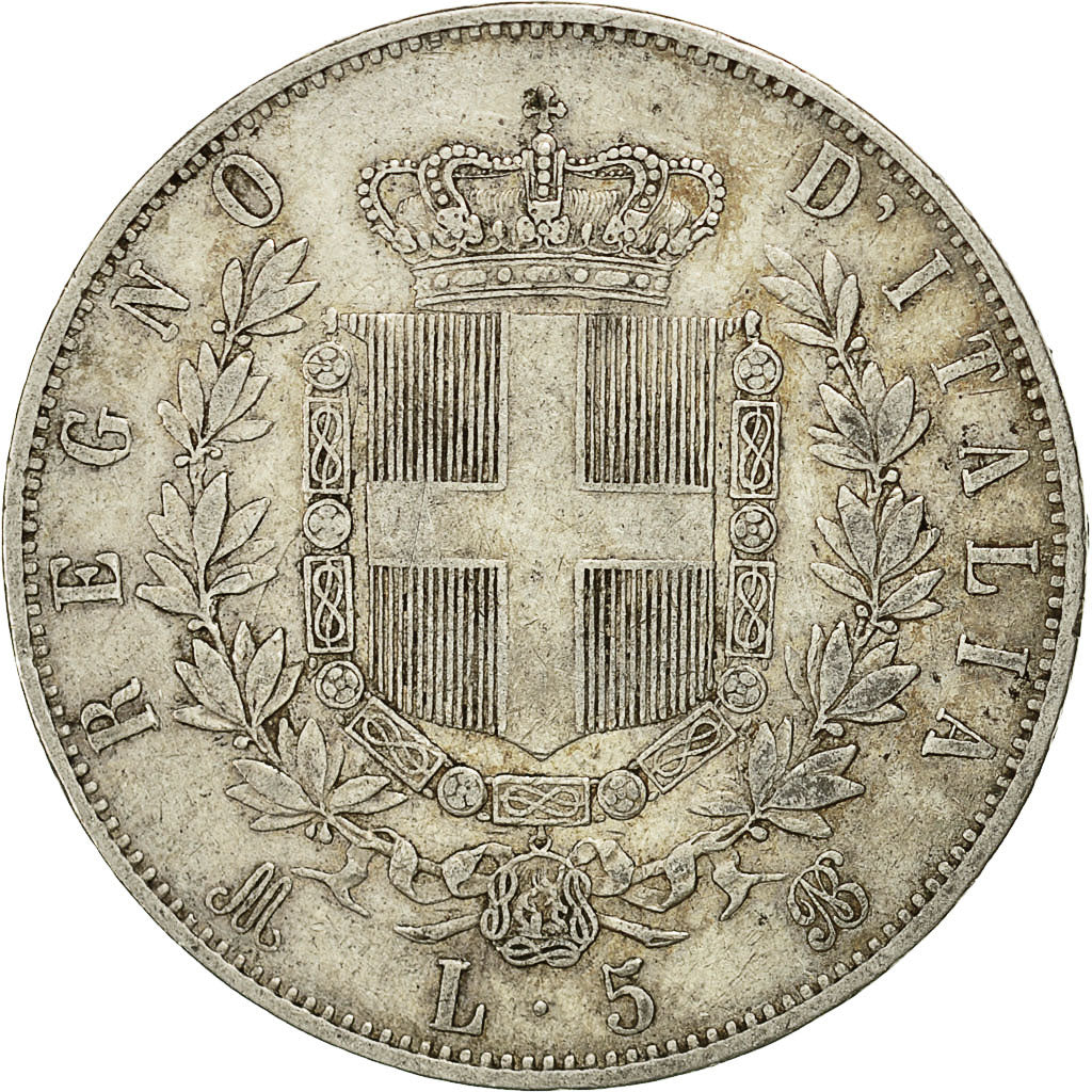 Monnaie, Italie, Vittorio Emanuele II, 5 Lire, 1870, Milan, TTB, Argent, KM:8.3