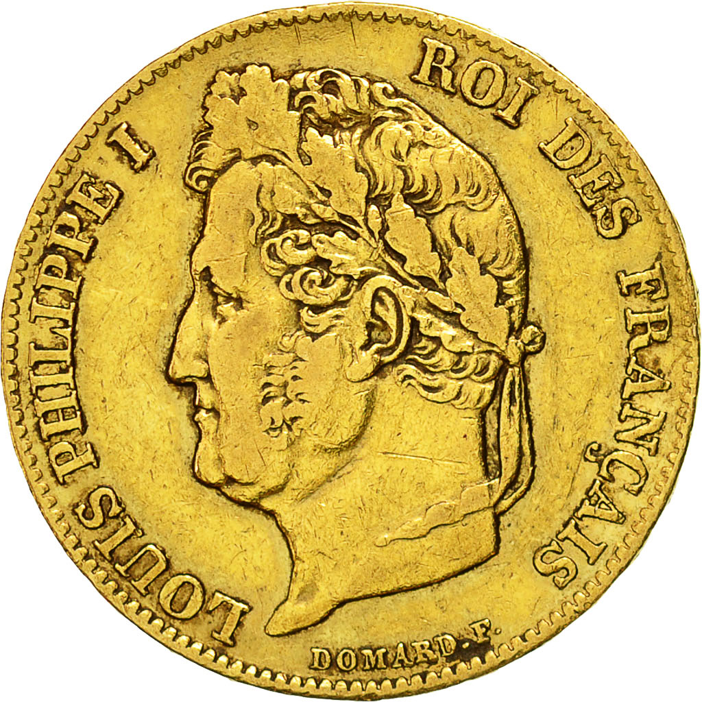 Moneda, Francia, Louis-Philippe, 20 Francs, 1840, Paris, MBC, Oro, KM:750.1