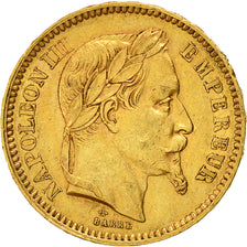 Moneda, Francia, Napoleon III, Napoléon III, 20 Francs, 1866, Paris, MBC+, Oro