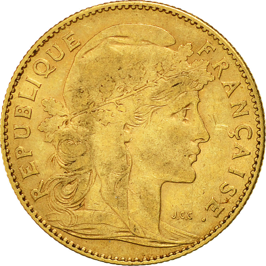 Coin, France, Marianne, 10 Francs, 1900, Paris, EF(40-45), Gold, KM:846