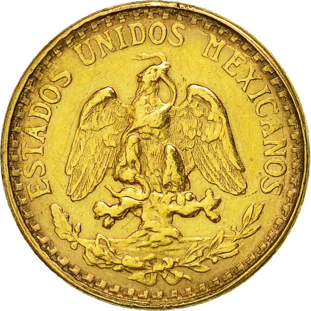 Coin, Mexico, 2 Pesos, 1945, Mexico City, AU(50-53), Gold, KM:461