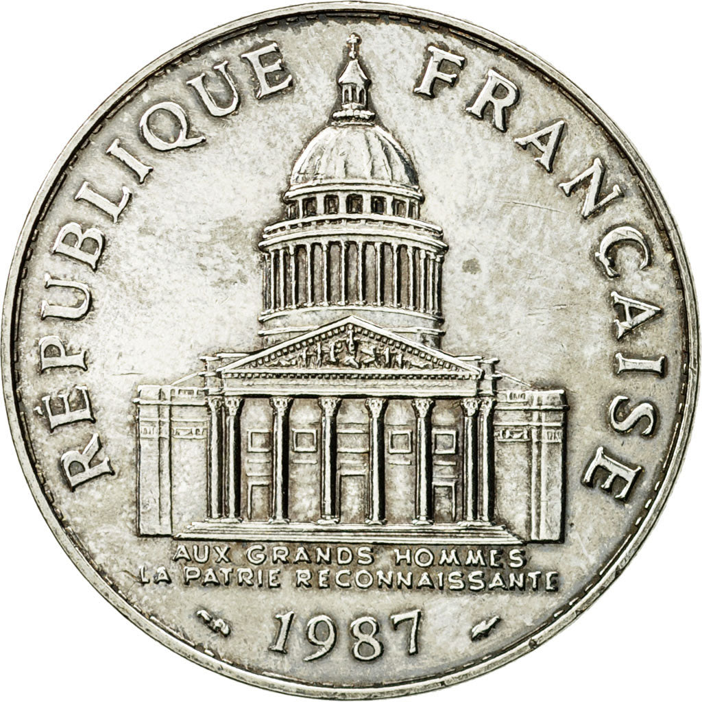 Coin, France, Panthéon, 100 Francs, 1987, Paris, AU(55-58), Silver, KM:951.1