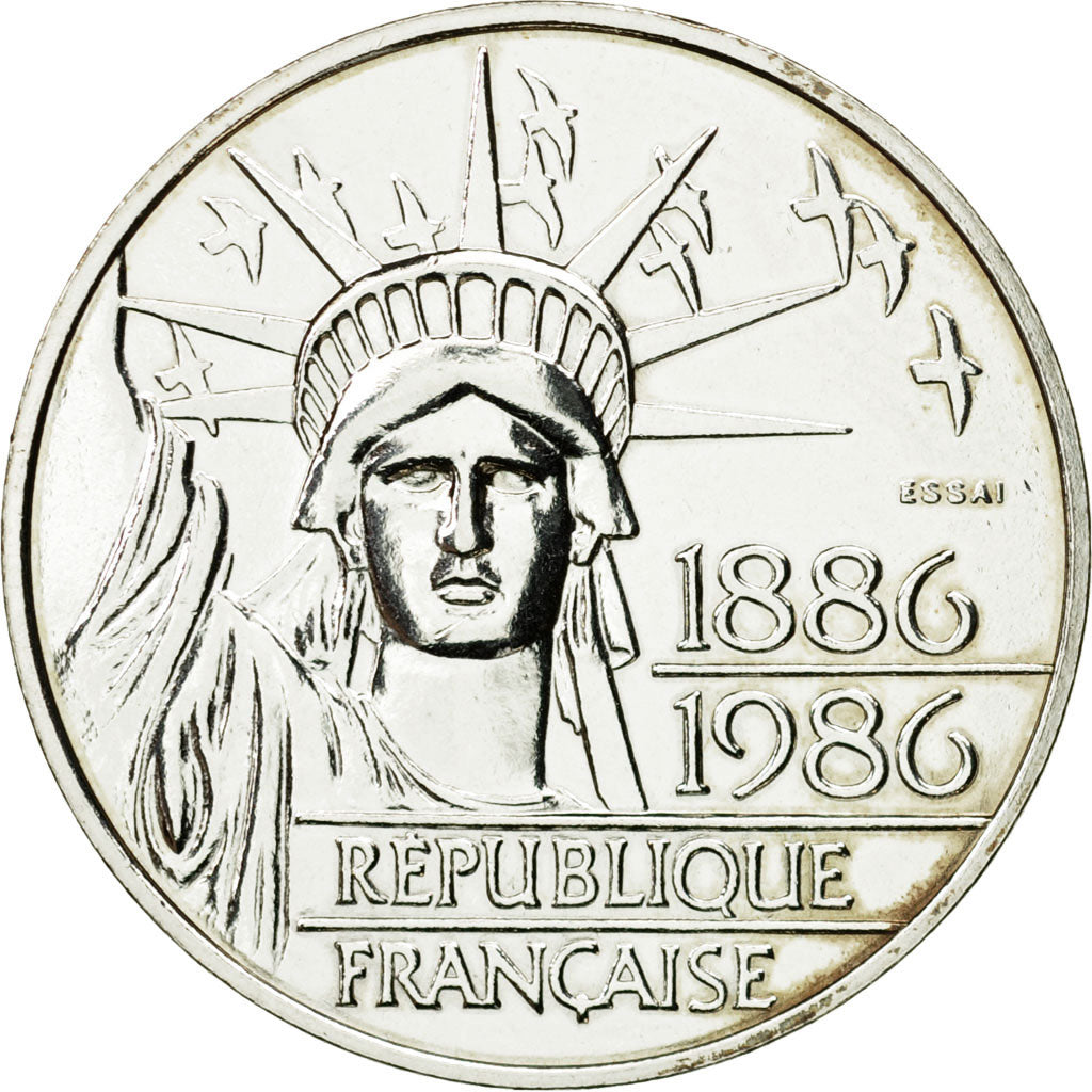 Coin, France, Statue de la Liberté, 100 Francs, 1986, Pessac, ESSAI, MS(63)