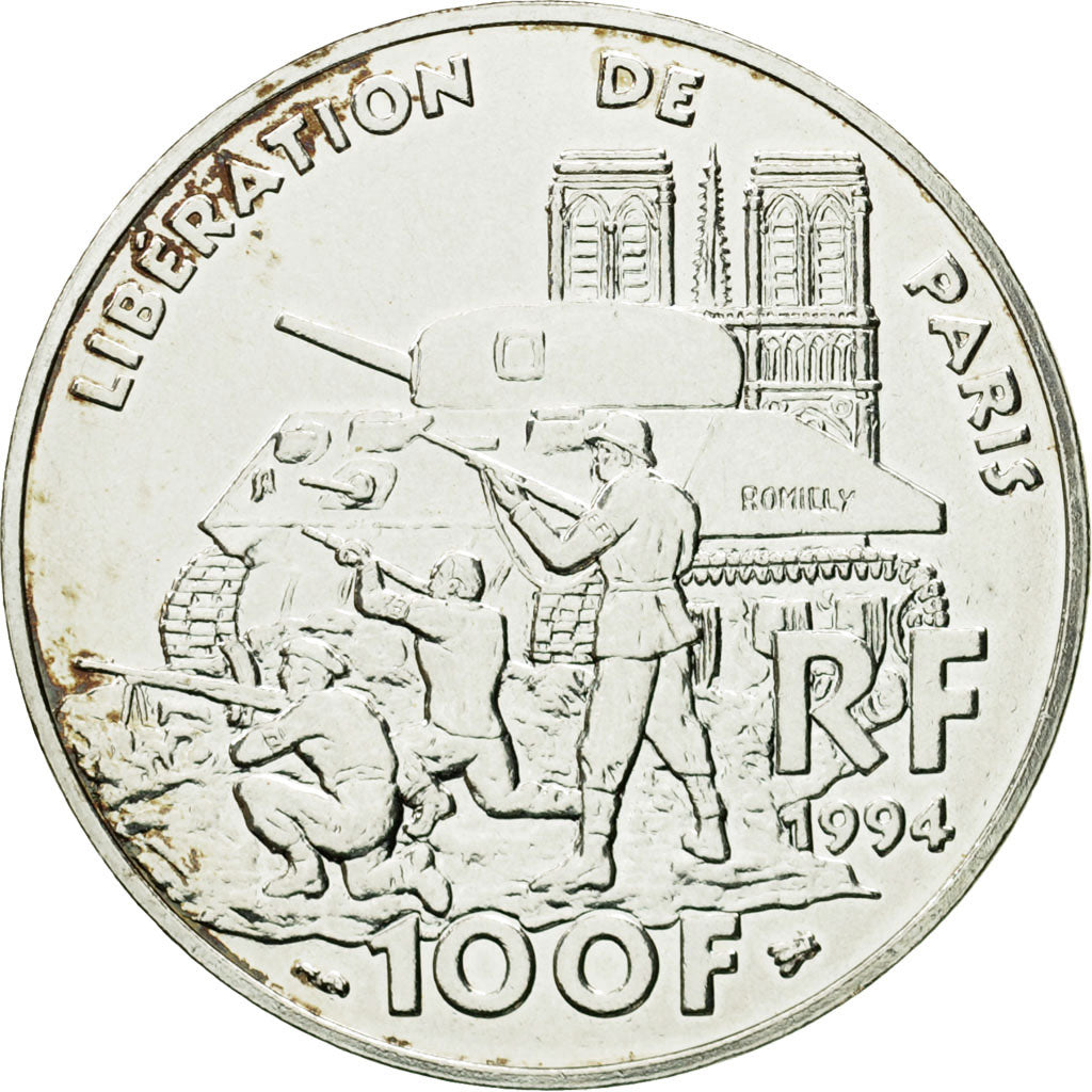 Coin, France, Libération de Paris, 100 Francs, 1994, Pessac, ESSAI, MS(63)