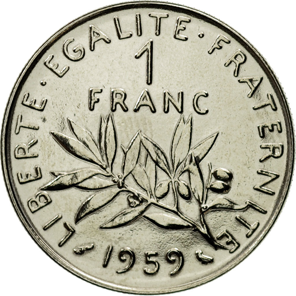 Coin, France, Semeuse, Franc, 1959, Paris, ESSAI, MS(65-70), Nickel, KM:E98