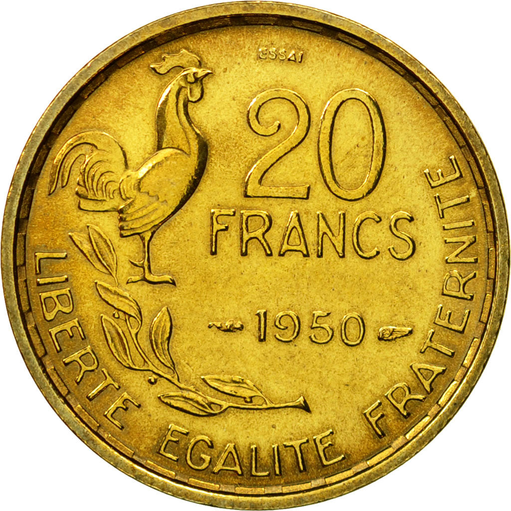 Coin, France, Guiraud, 20 Francs, 1950, Paris, ESSAI, MS(65-70)