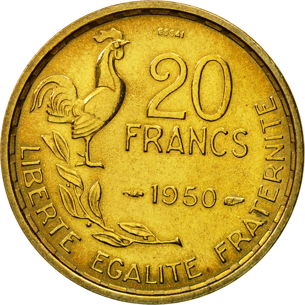 Coin, France, Guiraud, 20 Francs, 1950, Paris, ESSAI, MS(65-70)