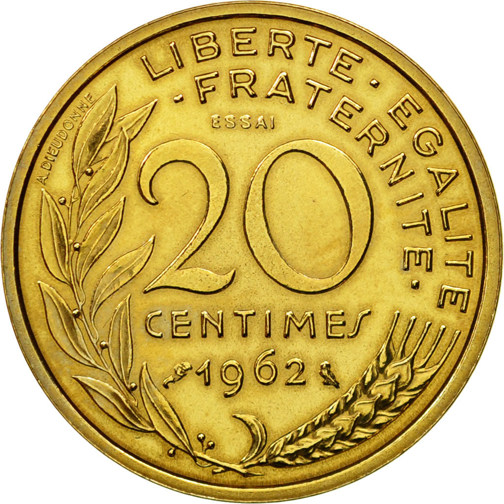 Monnaie, France, Marianne, 20 Centimes, 1962, Paris, ESSAI, SPL+