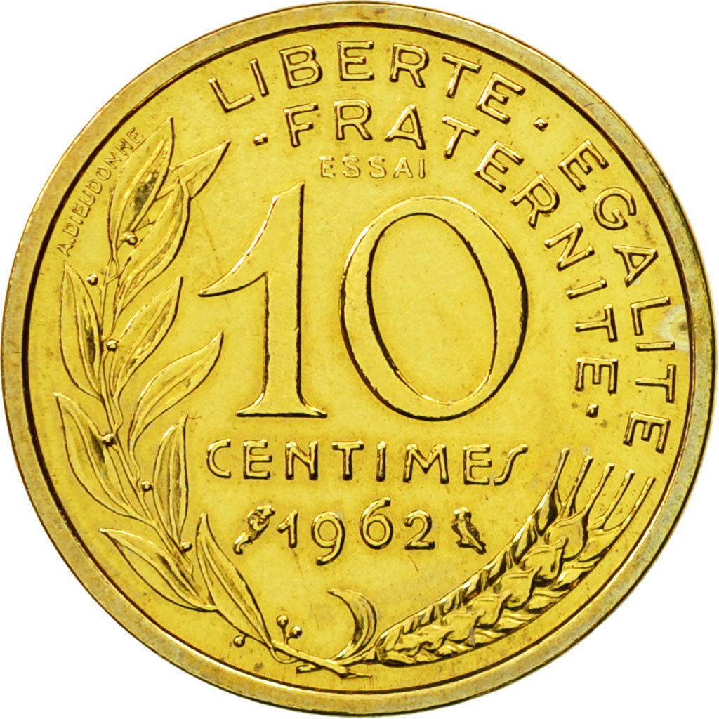 Coin, France, Marianne, 10 Centimes, 1962, Paris, ESSAI, MS(63)