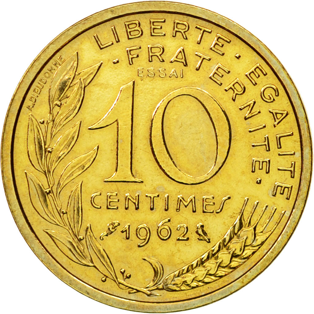 Coin, France, Marianne, 10 Centimes, 1962, Paris, ESSAI, MS(63)