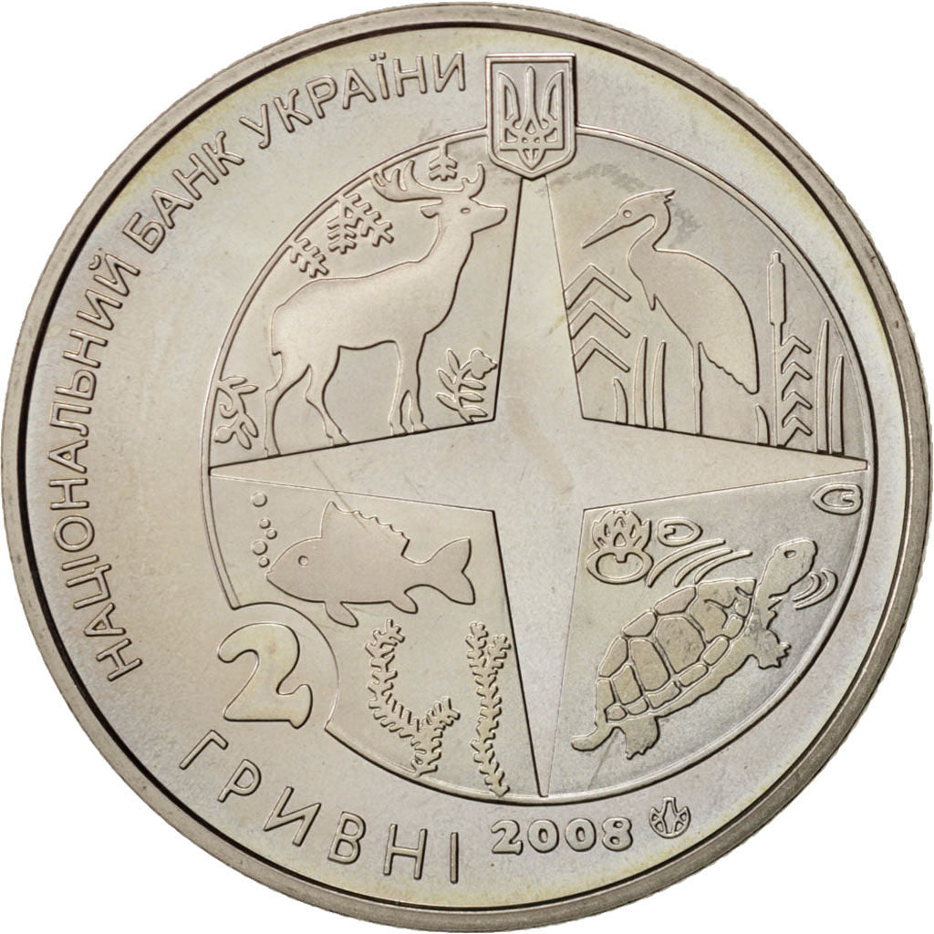 Coin, Ukraine, 2 Hryvni, 2008, Kyiv, MS(64), Copper-Nickel-Zinc, KM:478