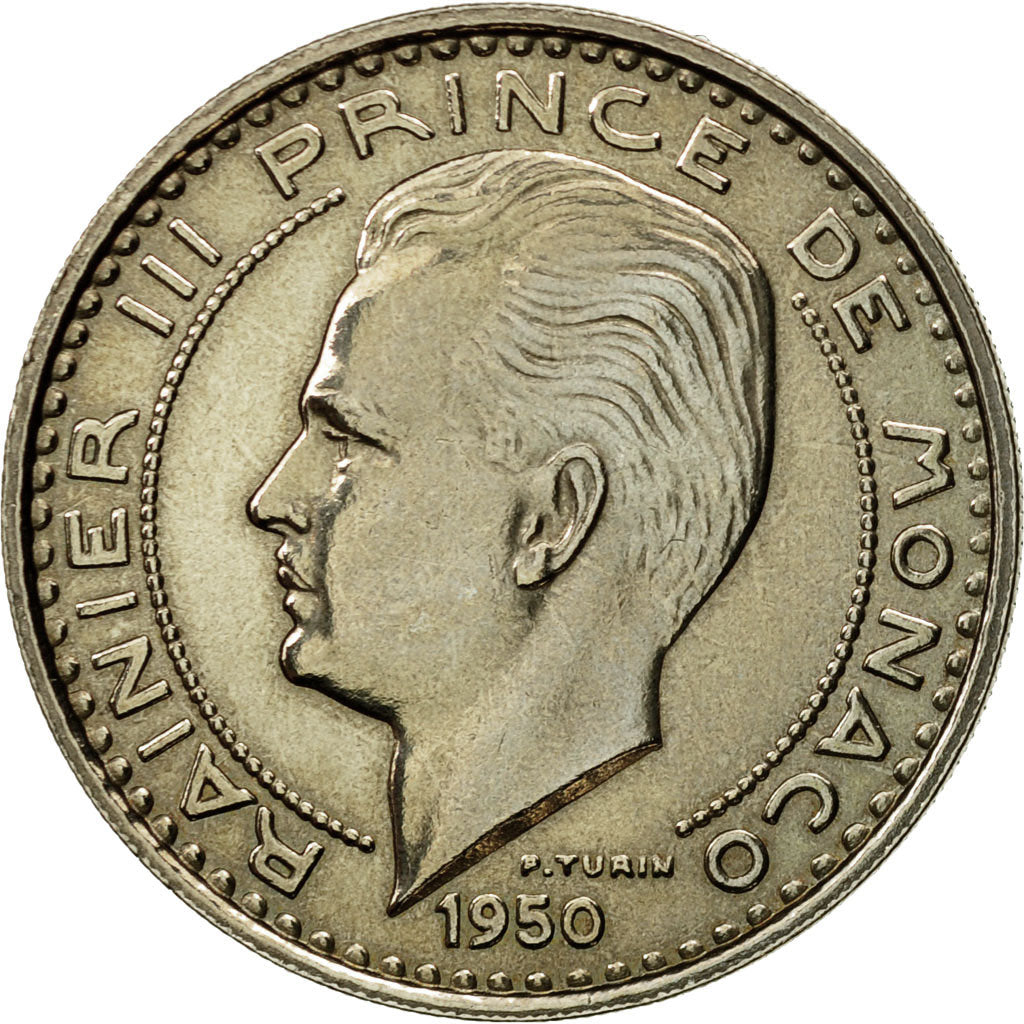 Moeda, Mónaco, Rainier III, 100 Francs, 1950, Paris, ENSAIO, MS(63)