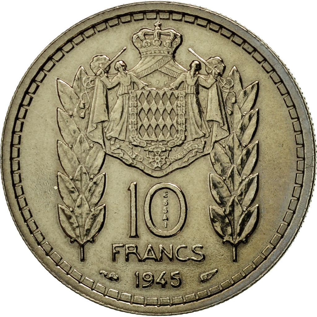 Monnaie, Monaco, Louis II, 10 Francs, 1945, Paris, ESSAI, SPL+, Copper-nickel
