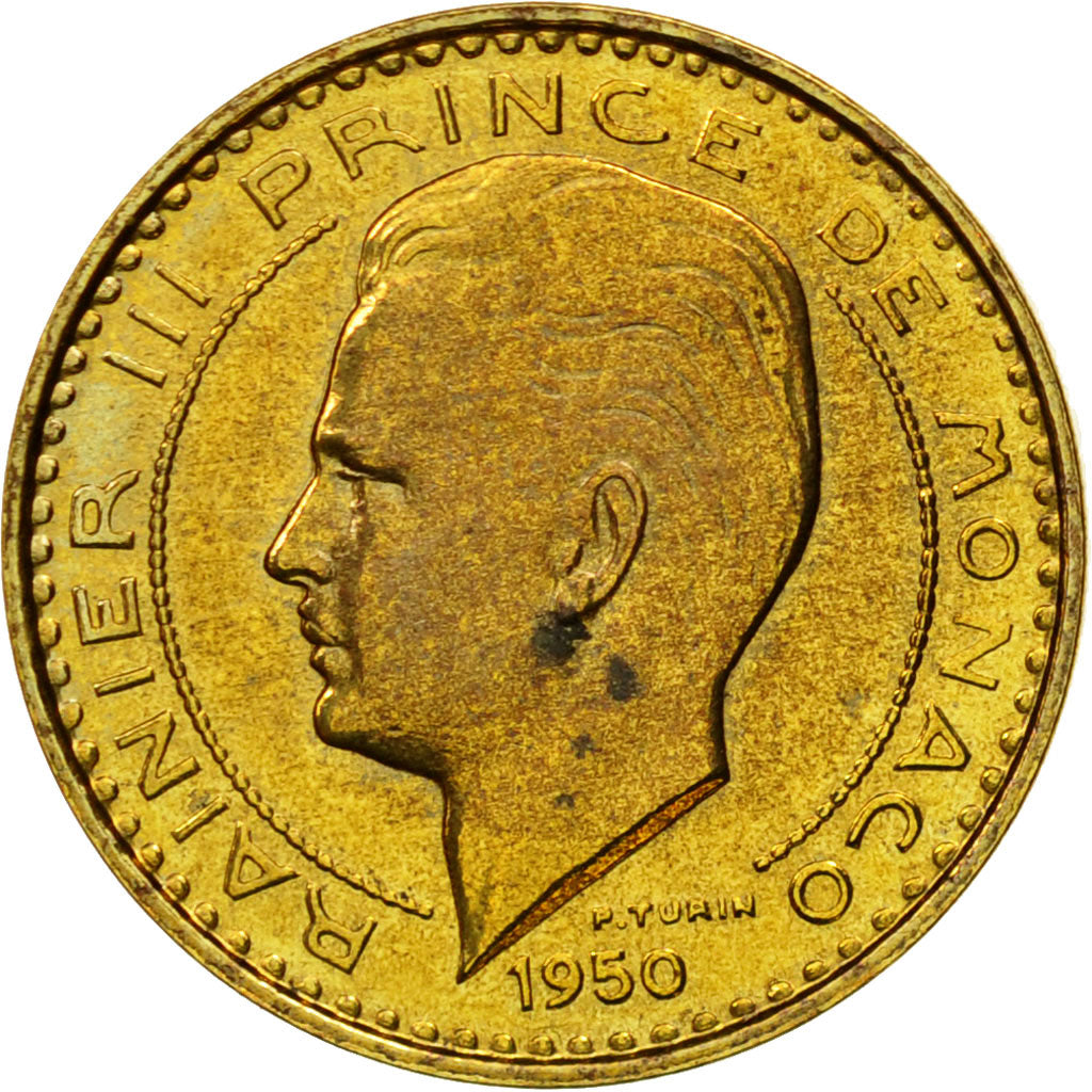 Munten, Monaco, Rainier III, 10 Francs, 1950, Paris, ESSAI, PR+