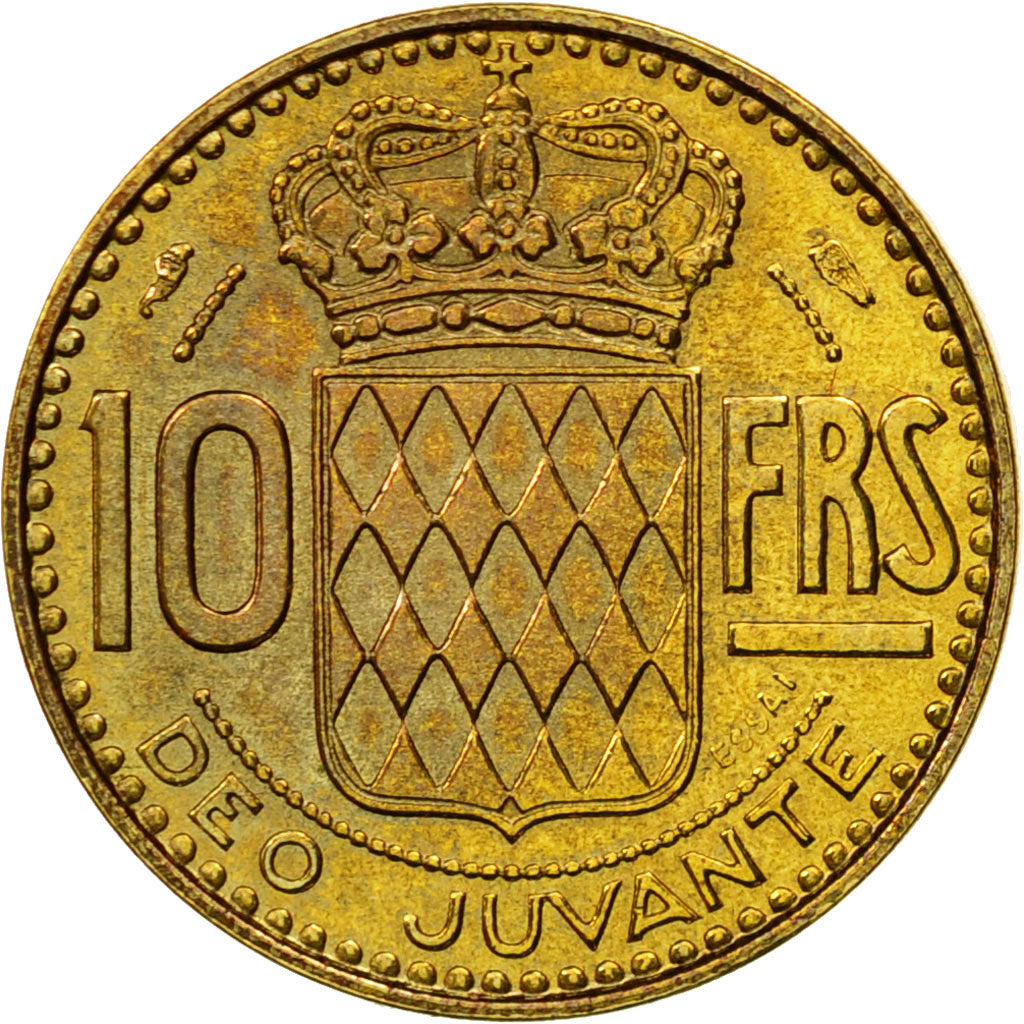 Munten, Monaco, Rainier III, 10 Francs, 1950, Paris, ESSAI, PR+