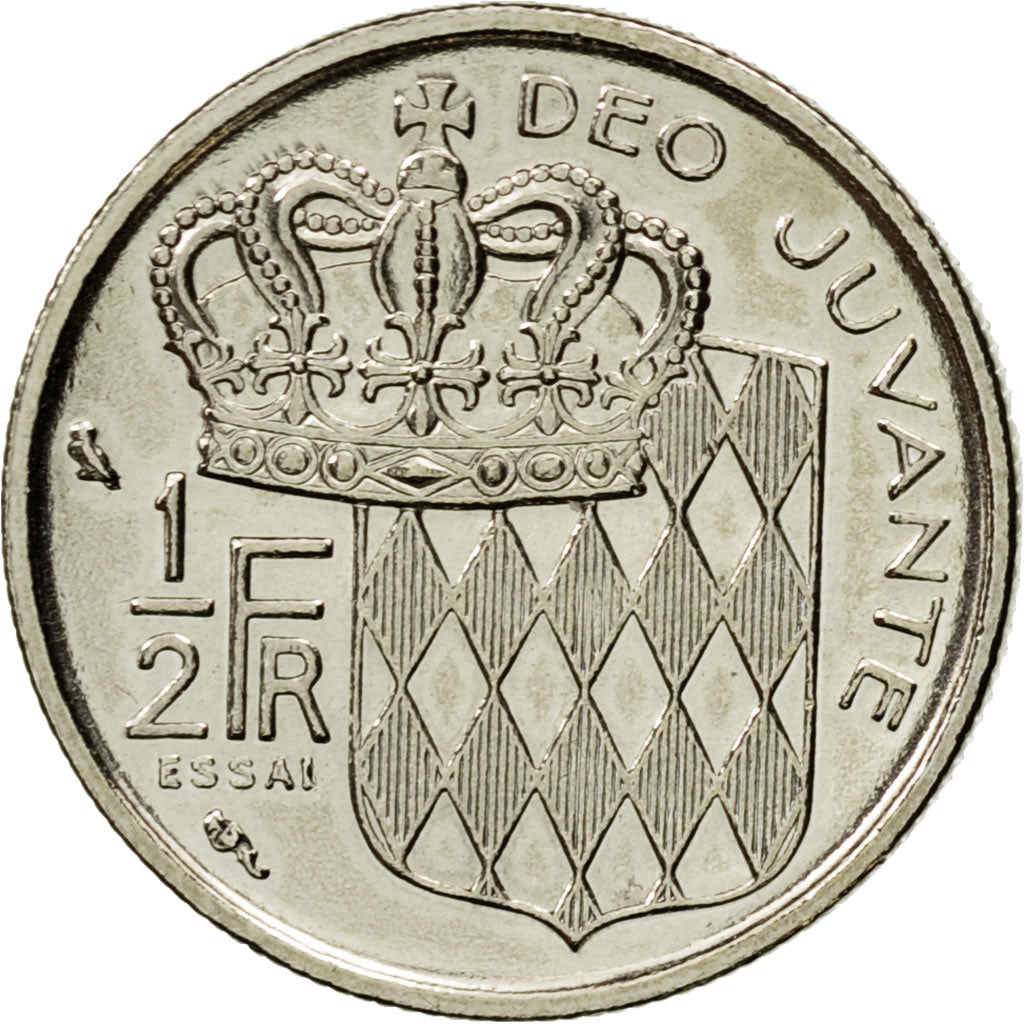 Coin, Monaco, Rainier III, 1/2 Franc, 1965, Paris, ESSAI, MS(63), Nickel