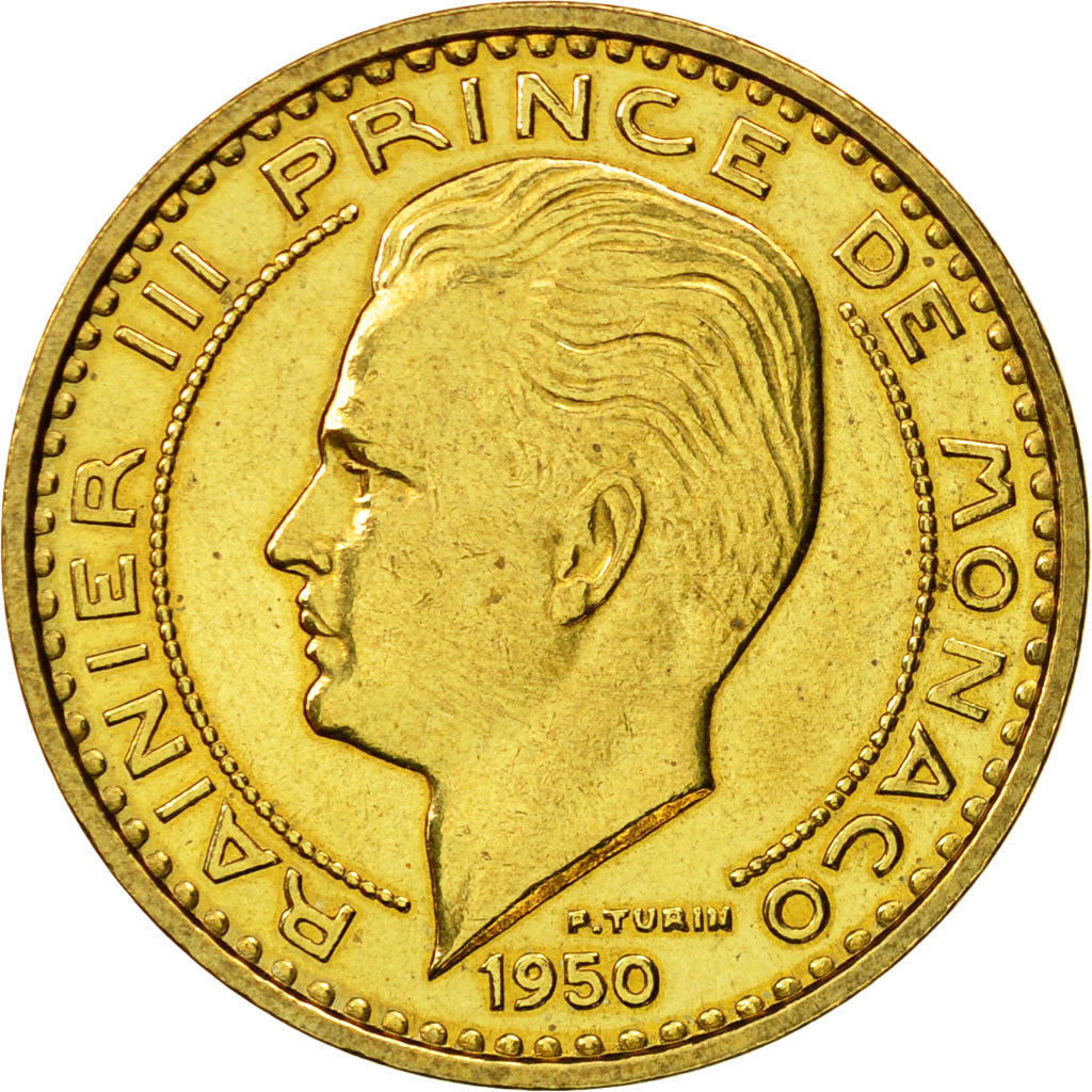 Munten, Monaco, Rainier III, 50 Francs, 1950, Paris, ESSAI, PR+