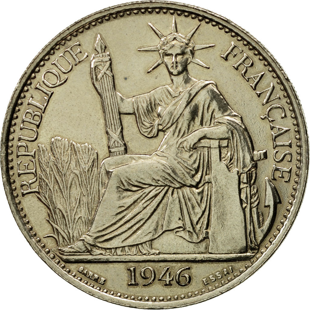 Moneda, INDOCHINA FRANCESA, 50 Cents, 1946, Paris, ESSAI, FDC, Cobre - níquel