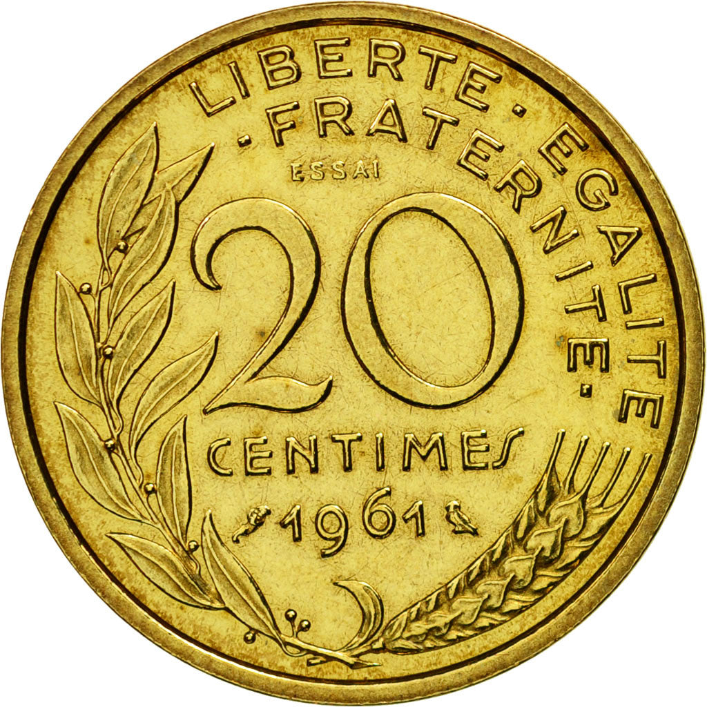 Coin, France, Essai de Dieudonné, 20 Centimes, 1961, Paris, ESSAI, MS(63)