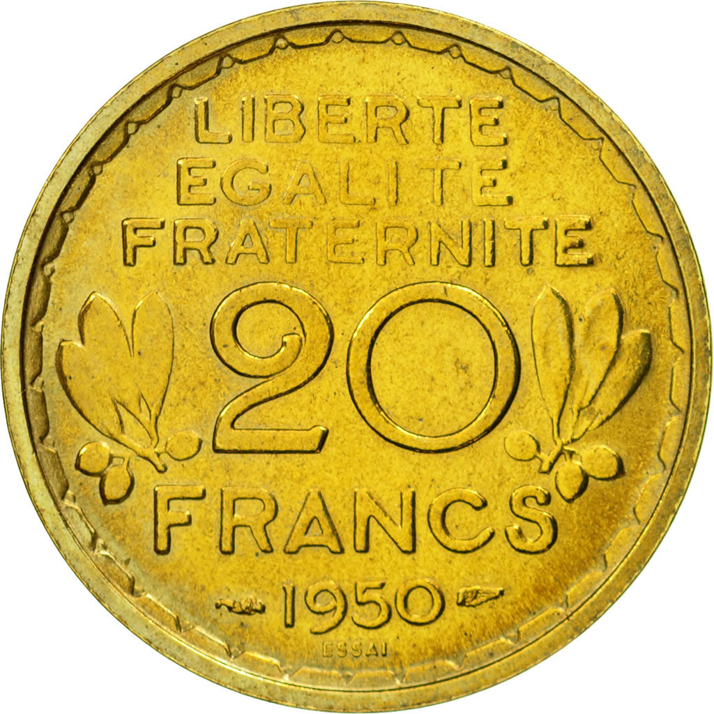 Monnaie, France, Essai de Morlon, 20 Francs, 1950, Paris, ESSAI, SPL+