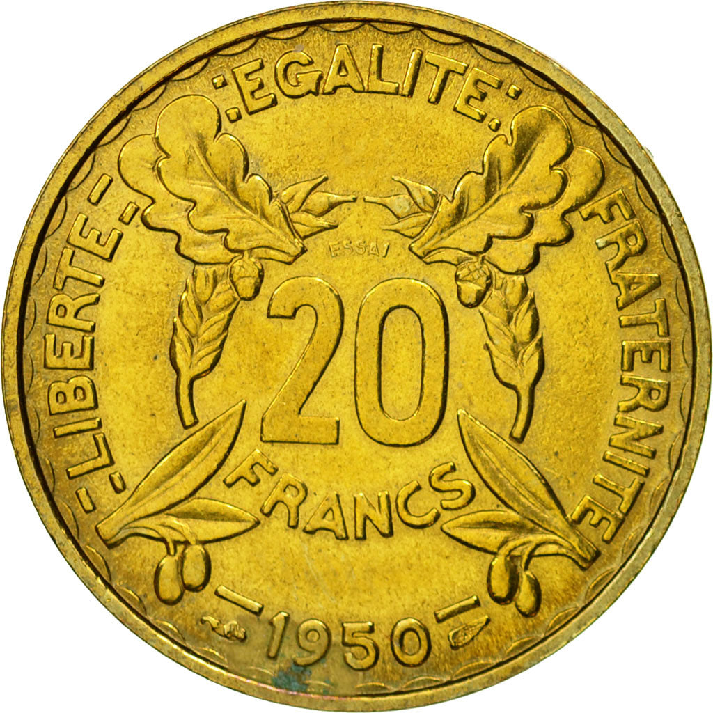 Coin, France, Essai de Turin, 20 Francs, 1950, Paris, ESSAI, MS(63)