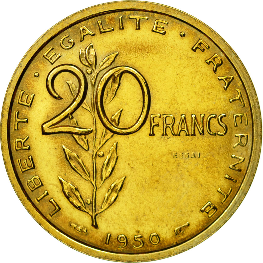 Coin, France, Essai de Guzman, 20 Francs, 1950, Paris, ESSAI, MS(64)