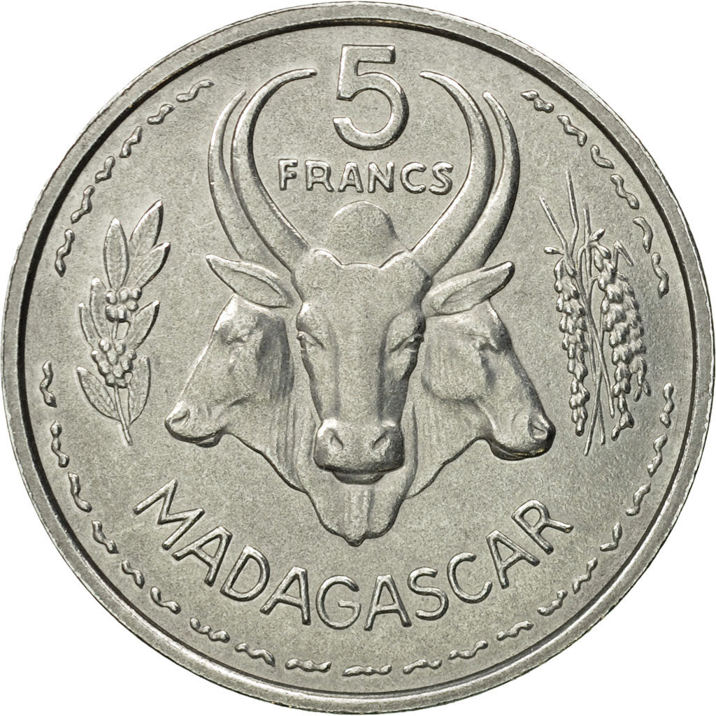 Coin, Madagascar, 5 Francs, 1953, Paris, ESSAI, MS(65-70), Aluminum, KM:E3