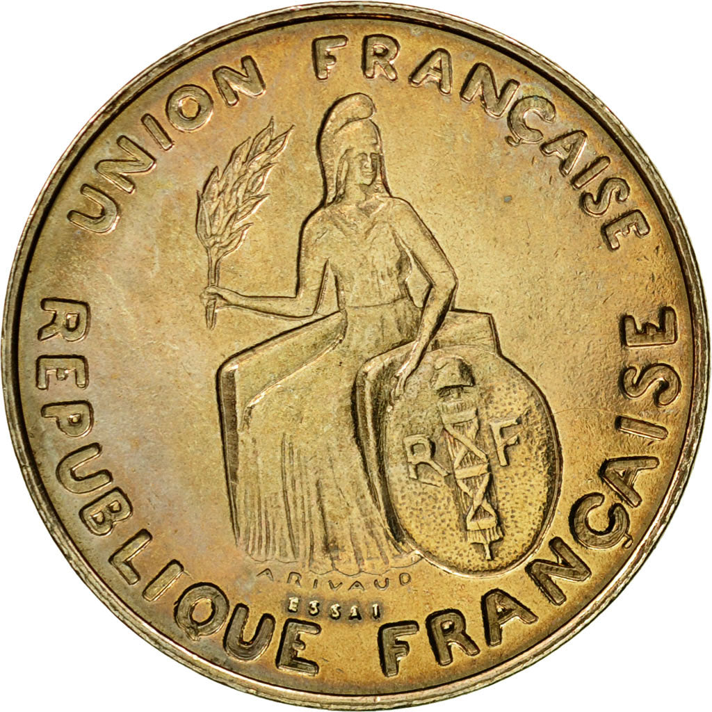 Coin, New Caledonia, 2 Francs, 1948, Paris, ESSAI, MS(63), Nickel-Bronze, KM:E6