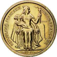 Coin, New Caledonia, 2 Francs, 1949, Paris, ESSAI, MS(63), Copper-nickel, KM:E9
