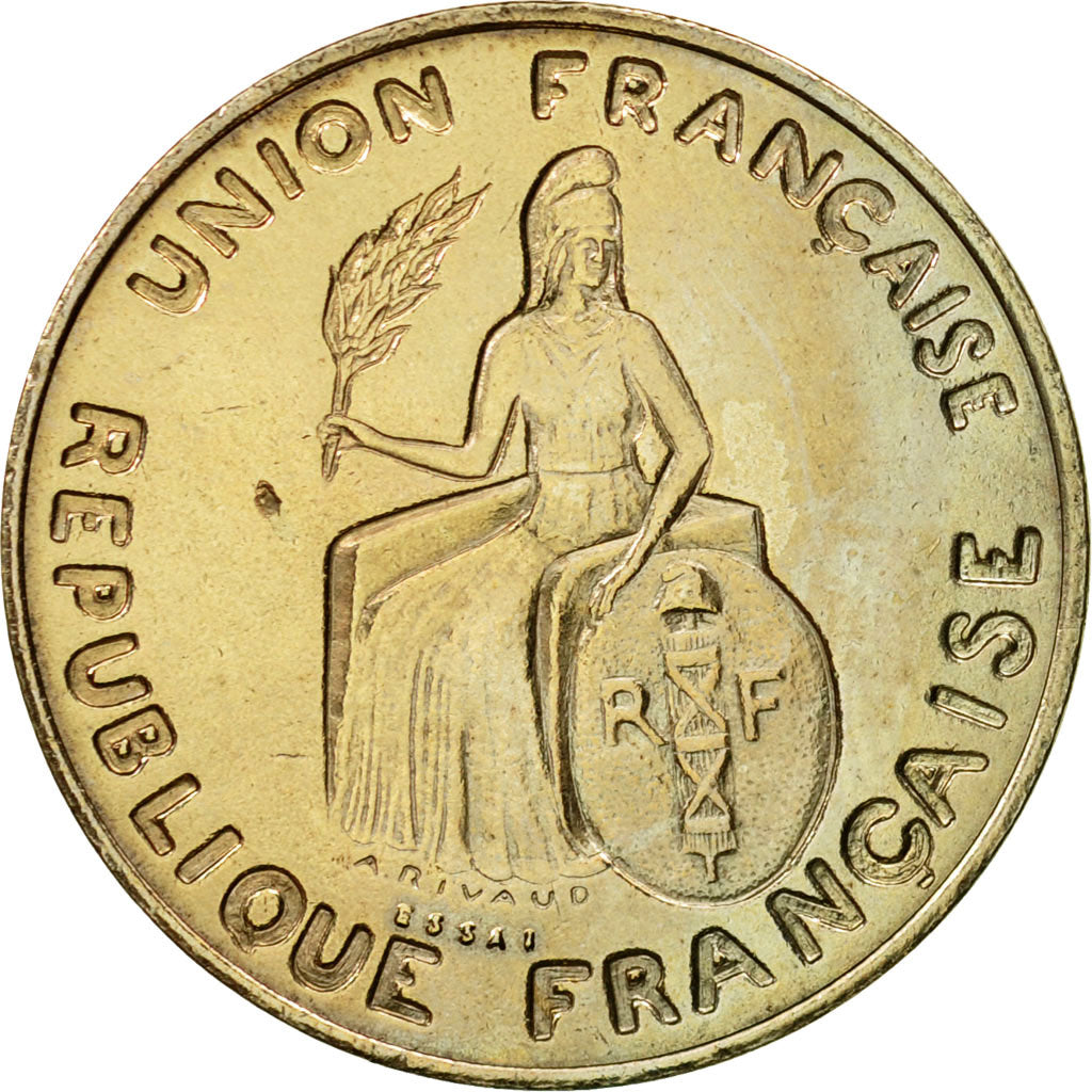 Moneta, Nuova Caledonia, 2 Francs, 1948, Paris, ESSAI, SPL, Nichel-bronzo
