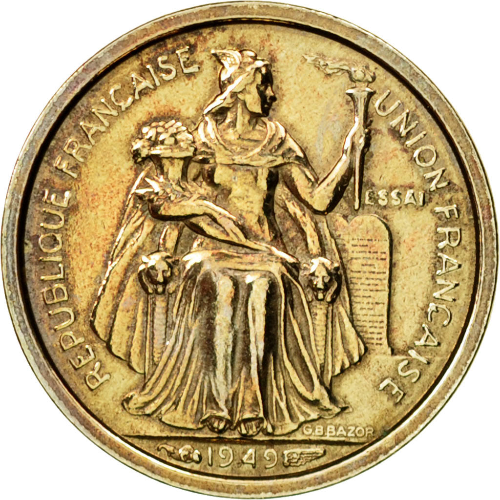 Coin, New Caledonia, 50 Centimes, 1949, Paris, ESSAI, MS(63), Copper-nickel