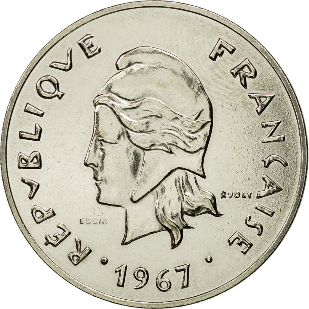 Moneta, Nuova Caledonia, 50 Francs, 1967, Paris, ESSAI, SPL+, Nichel, KM:E13