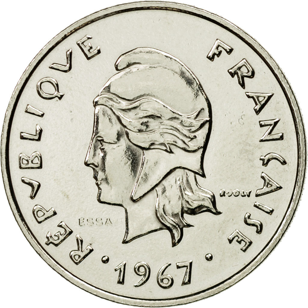 Coin, New Caledonia, 10 Francs, 1967, Paris, ESSAI, MS(63), Nickel, KM:E11