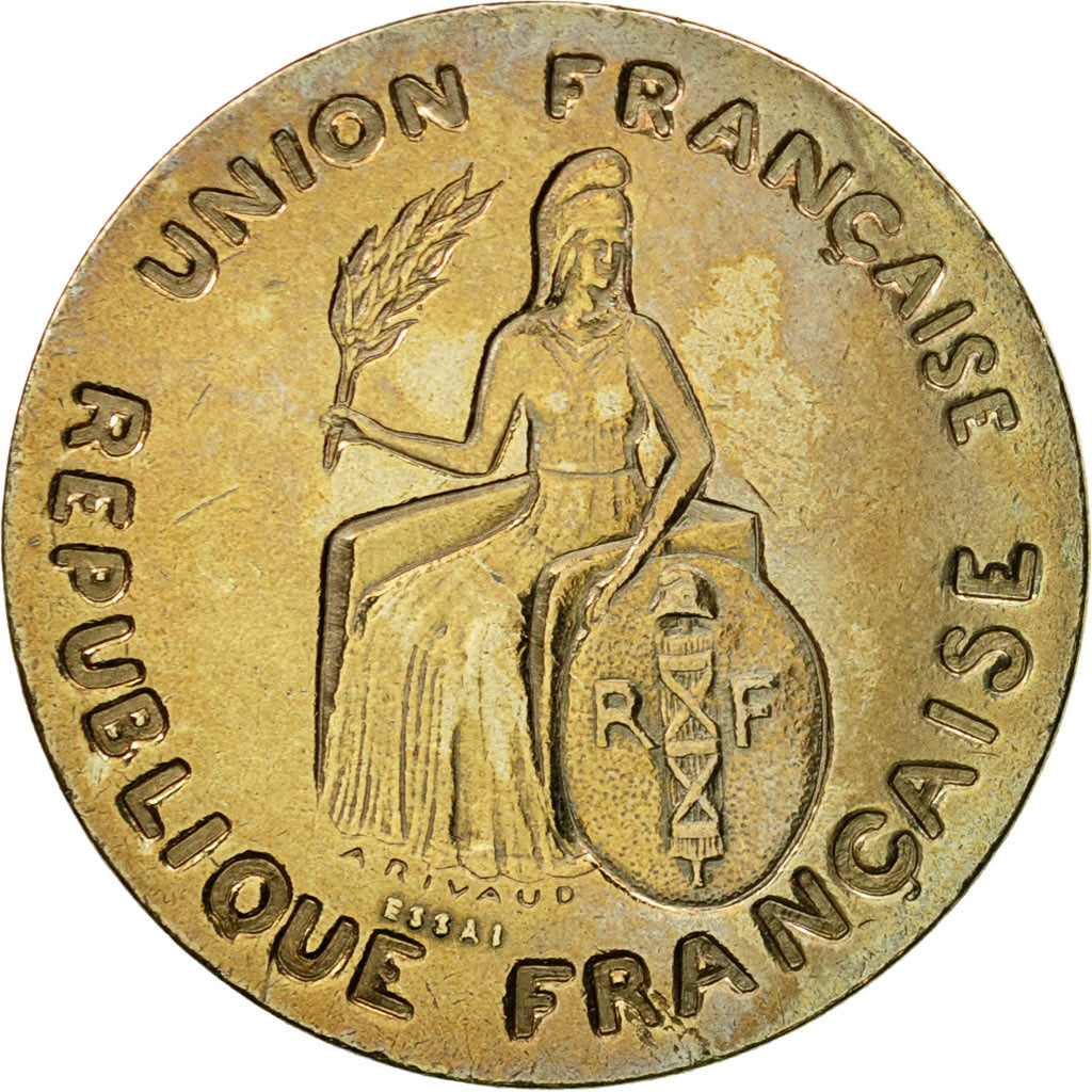 Coin, FRENCH OCEANIA, 2 Francs, 1948, Paris, ESSAI, MS(60-62), Copper-nickel