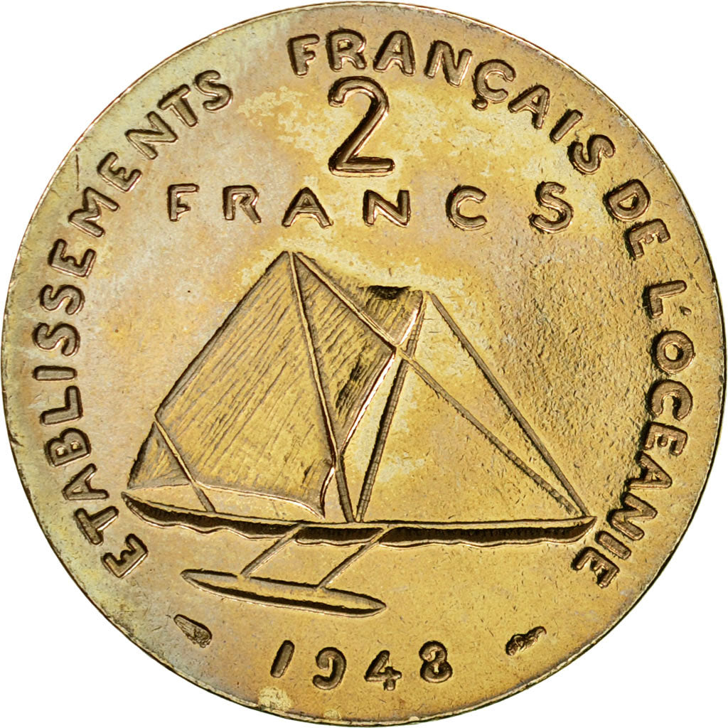 Münze, FRENCH OCEANIA, 2 Francs, 1948, Paris, ESSAI, UNZ, Copper-nickel, KM:E5