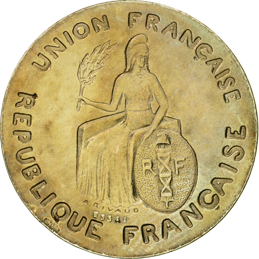 Coin, FRENCH OCEANIA, Franc, 1948, Paris, ESSAI, MS(63), Nickel-Bronze, KM:E3